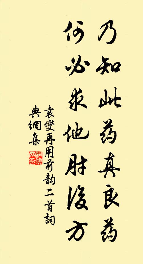 袁燮乃知此药真良药，何必求他肘后方书法作品欣赏