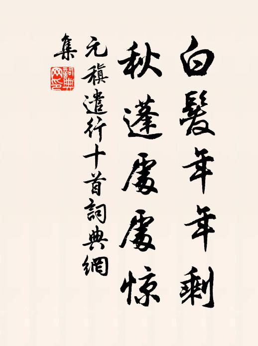 元稹白发年年剩，秋蓬处处惊书法作品欣赏