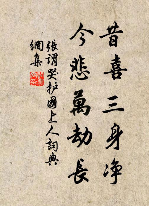 张谓昔喜三身净，今悲万劫长书法作品欣赏