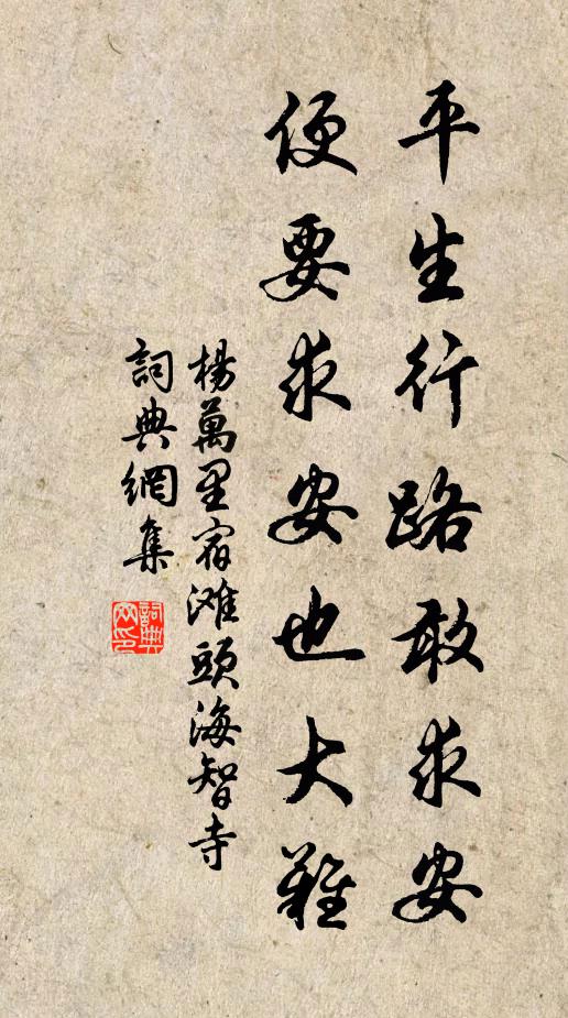 杨万里平生行路敢求安，便要求安也大难书法作品欣赏