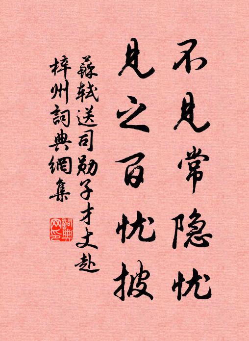 苏轼不见常隐忧,见之百忧披书法作品欣赏