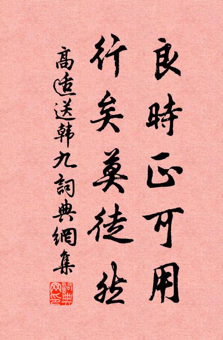 高适良时正可用，行矣莫徒然书法作品欣赏
