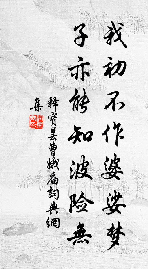 释宝昙我初不作婆娑梦，子亦能知波险无书法作品欣赏