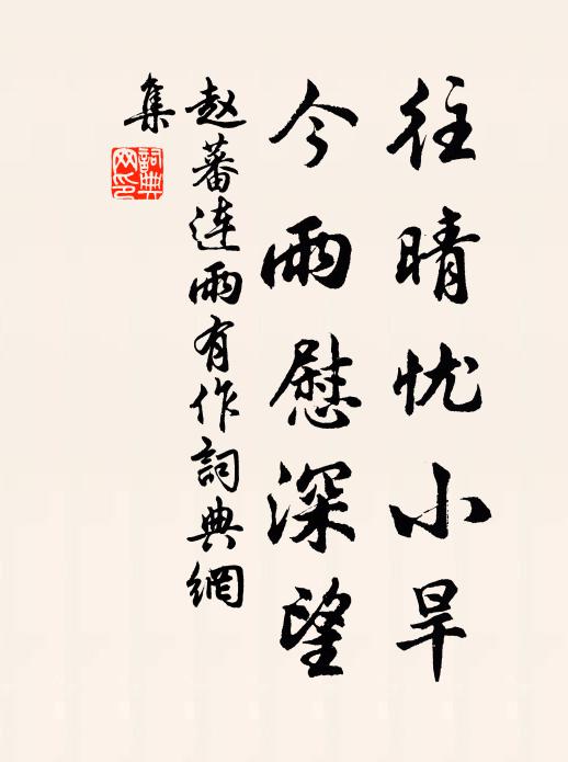 赵蕃往晴忧小旱，今雨慰深望书法作品欣赏
