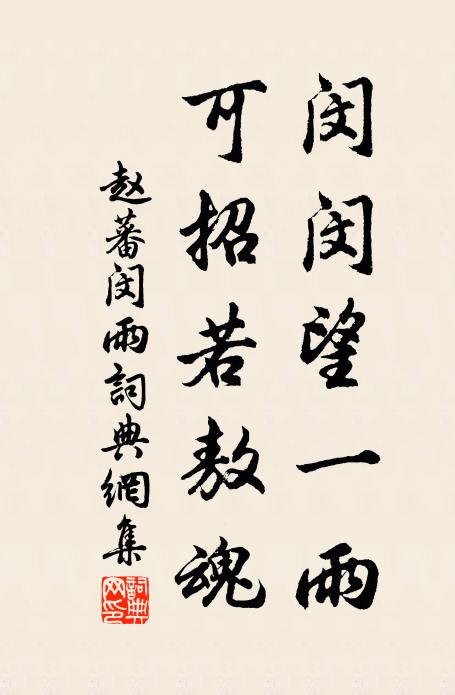 赵蕃闵闵望一雨，可招若敖魂书法作品欣赏