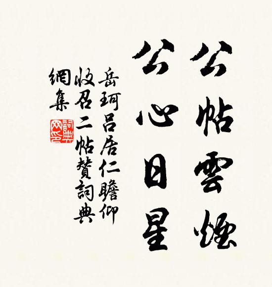 岳珂公帖云烟,公心日星书法作品欣赏