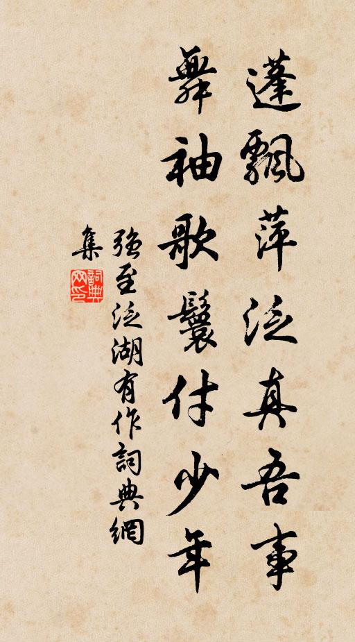强至蓬飘萍泛真吾事，舞袖歌鬟付少年书法作品欣赏