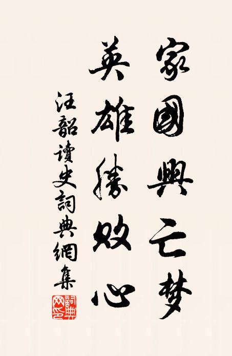 汪韶家国兴亡梦，英雄胜败心书法作品欣赏