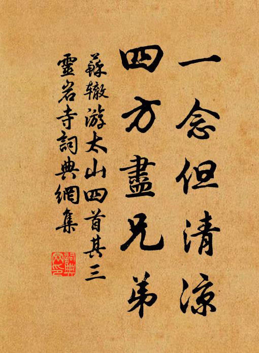苏辙一念但清凉，四方尽兄弟书法作品欣赏