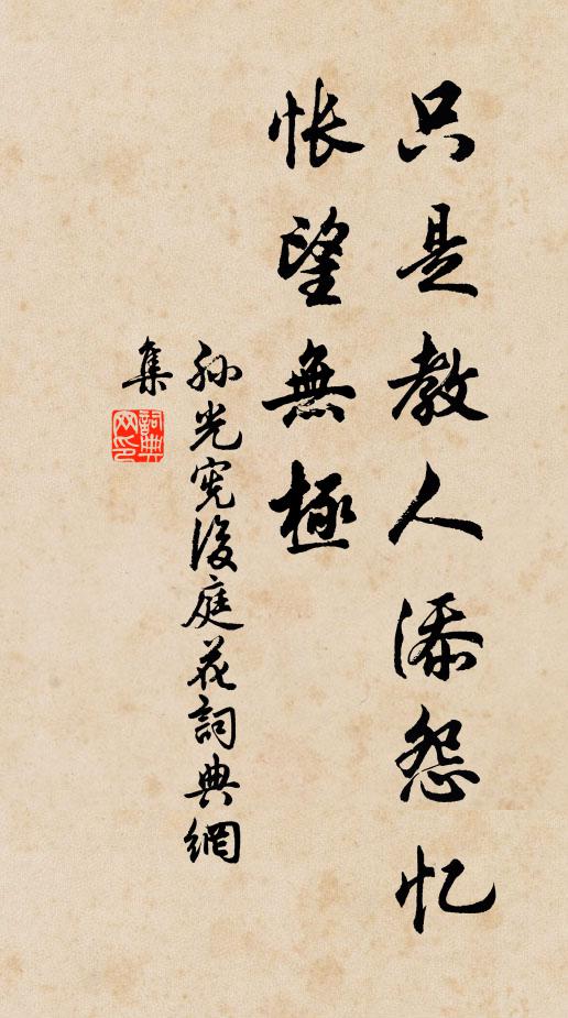 孙光宪只是教人添怨忆，怅望无极书法作品欣赏
