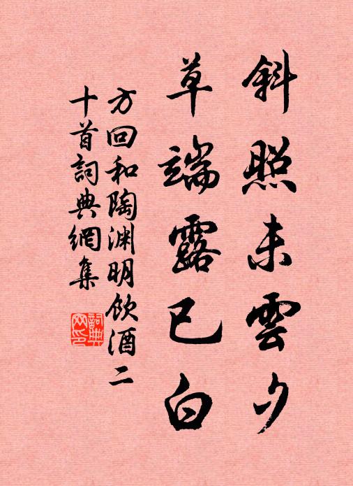 方回斜照未云夕，草端露已白书法作品欣赏