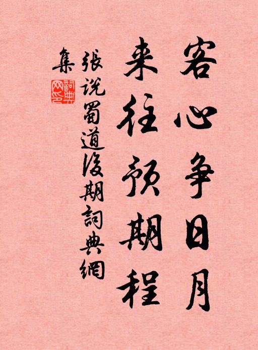 张说客心争日月，来往预期程书法作品欣赏