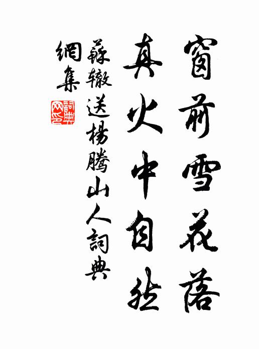 苏辙窗前雪花落，真火中自然书法作品欣赏