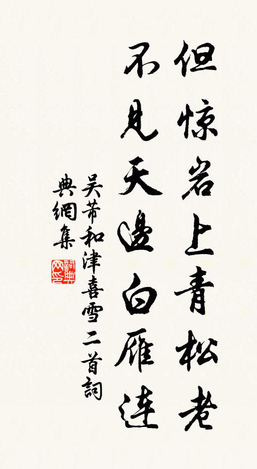 吴芾但惊岩上青松老，不见天边白雁连书法作品欣赏