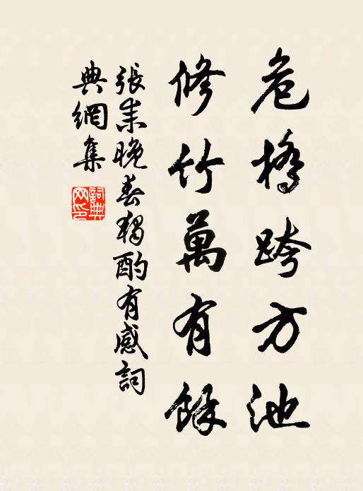 张耒危桥跨方池，修竹万有余书法作品欣赏