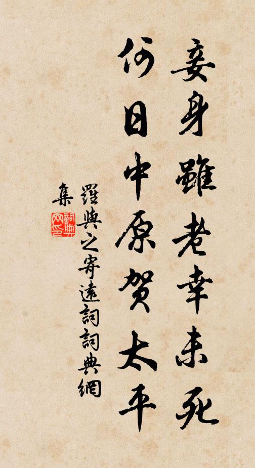 罗与之妾身虽老幸未死，何日中原贺太平书法作品欣赏