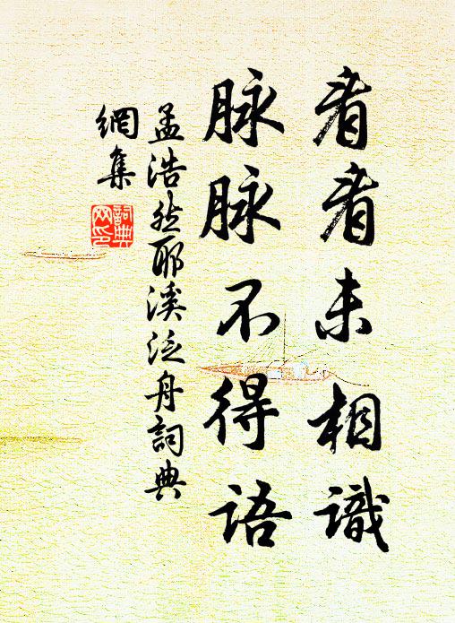 孟浩然看看未相识，脉脉不得语书法作品欣赏