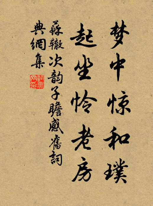 苏辙梦中惊和璞，起坐怜老房书法作品欣赏