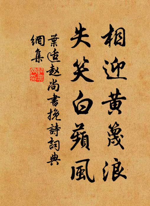 叶适相迎黄篾浪，失笑白蘋风书法作品欣赏