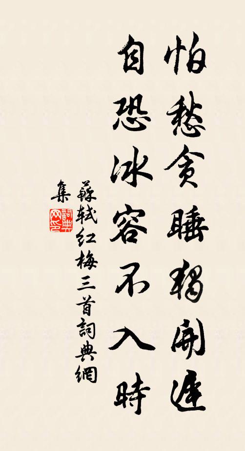 苏轼怕愁贪睡独开迟，自恐冰容不入时书法作品欣赏