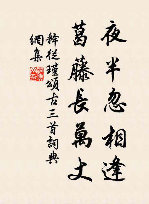 释从瑾夜半忽相逢，葛藤长万丈书法作品欣赏