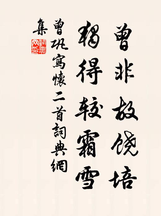 曾巩曾非故饶培，独得较霜雪书法作品欣赏