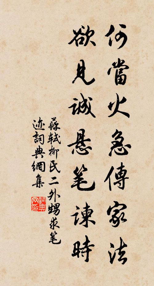 苏轼何当火急传家法，欲见诚悬笔谏时书法作品欣赏