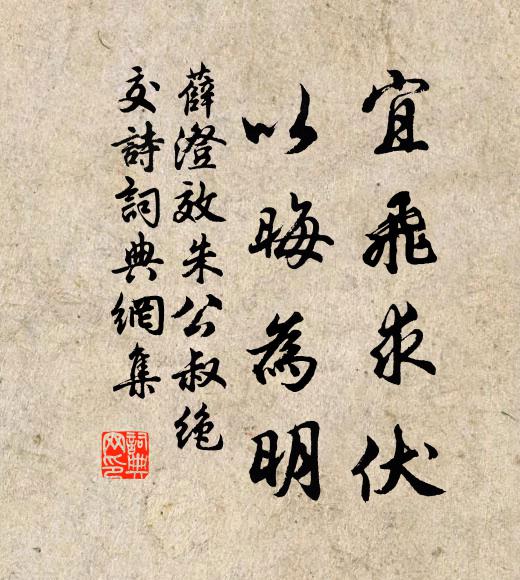 薛澄宜飞求伏，以晦为明书法作品欣赏
