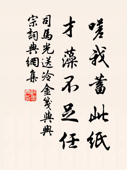 司马光嗟我蓄此纸，才藻不足任书法作品欣赏