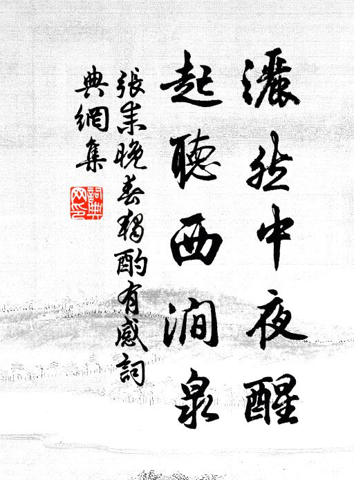 张耒洒然中夜醒，起听西涧泉书法作品欣赏