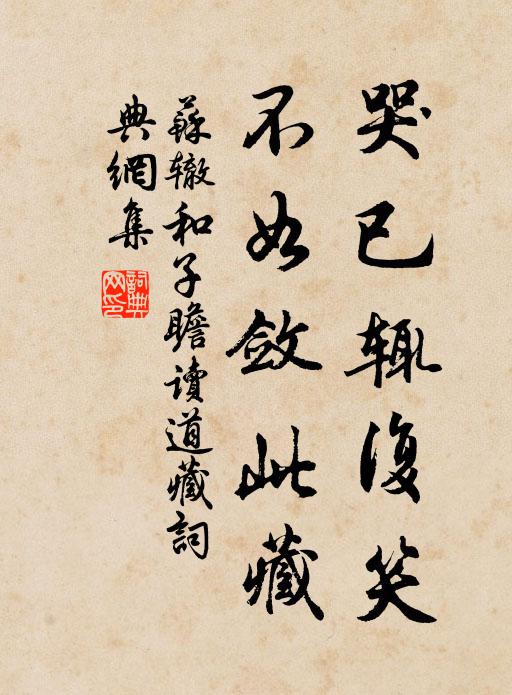 苏辙哭已辄复笑，不如敛此藏书法作品欣赏