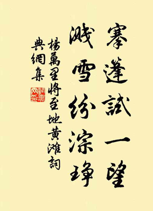杨万里搴篷试一望，溅雪纷淙琤书法作品欣赏
