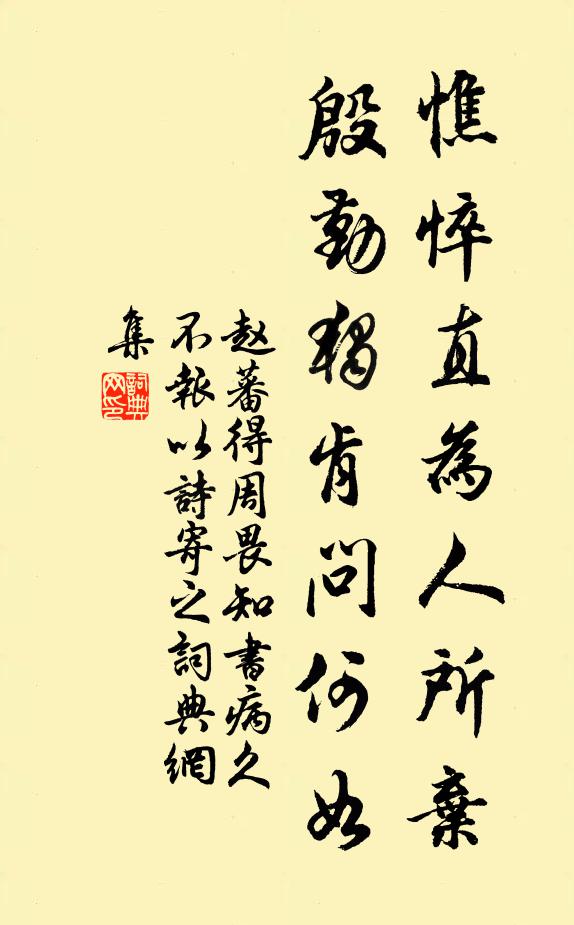 赵蕃憔悴直为人所弃，殷勤独肯问何如书法作品欣赏