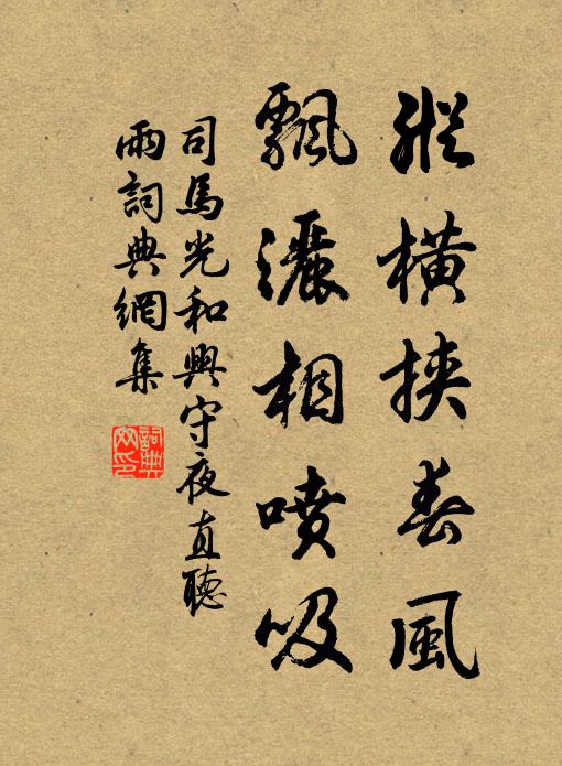 司马光纵横挟春风，飘洒相喷吸书法作品欣赏