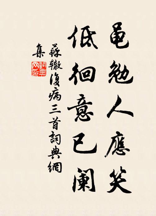 苏辙黾勉人应笑，低徊意已阑书法作品欣赏