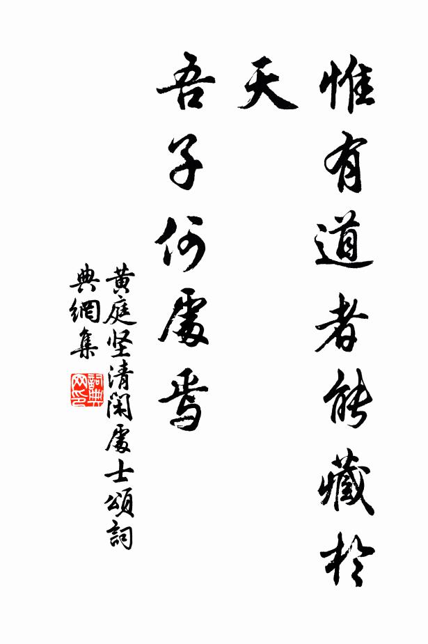 黄庭坚惟有道者能藏於天，吾子何处焉书法作品欣赏