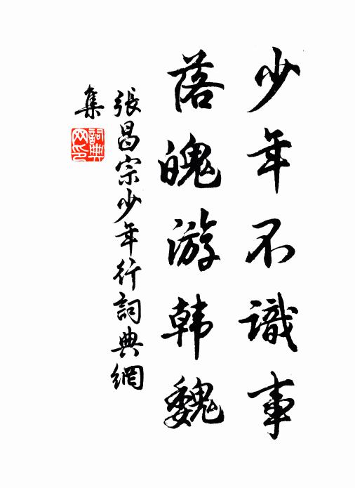 张昌宗少年不识事，落魄游韩魏书法作品欣赏
