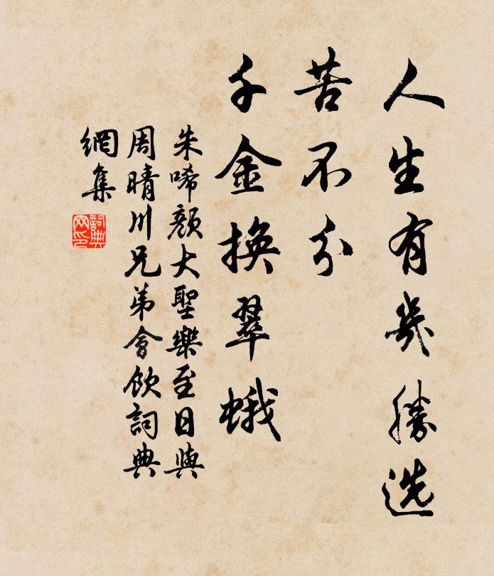 朱唏颜人生有几胜选，苦不分、千金换翠蛾书法作品欣赏