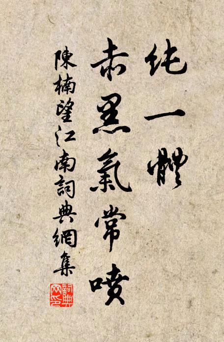 陈楠纯一体，赤黑气常喷书法作品欣赏
