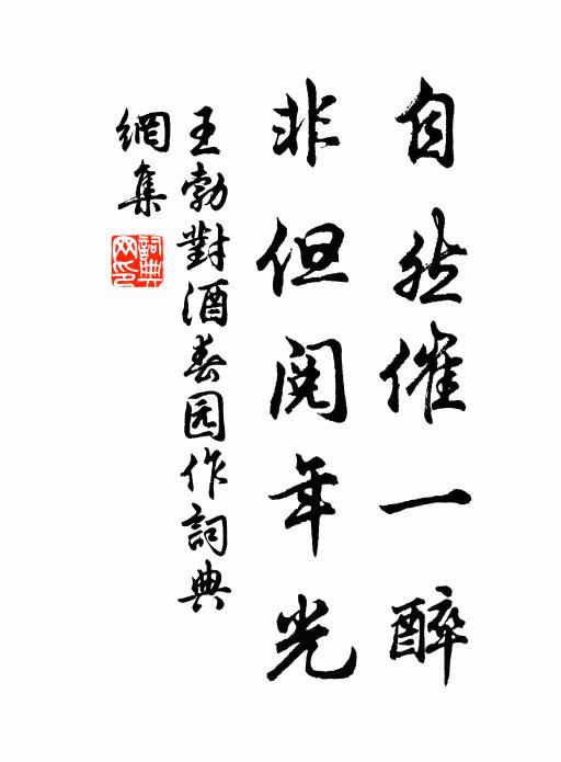 王勃自然催一醉，非但阅年光书法作品欣赏