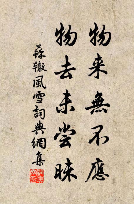 苏辙物来无不应，物去未尝昧书法作品欣赏