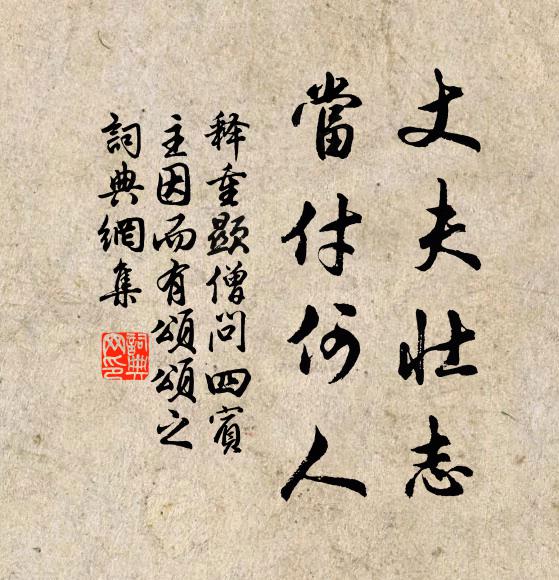 释重顯丈夫壮志，当付何人书法作品欣赏
