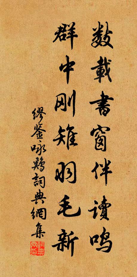 缪鉴数载书窗伴读鸣，群中刚雉羽毛新书法作品欣赏