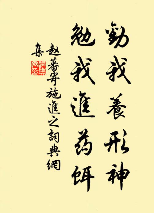 赵蕃劝我养形神，勉我进药饵书法作品欣赏