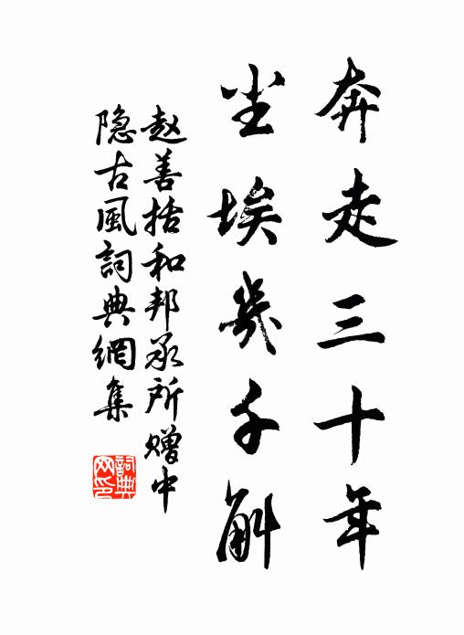 赵善括奔走三十年，尘埃几千斛书法作品欣赏