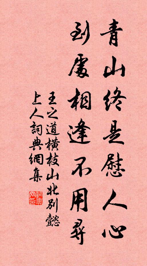 王之道青山终是慰人心，到处相逢不用寻书法作品欣赏