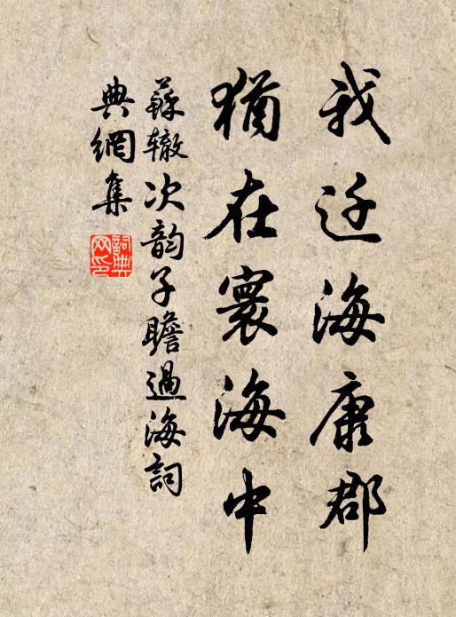 苏辙我迁海康郡，犹在寰海中书法作品欣赏