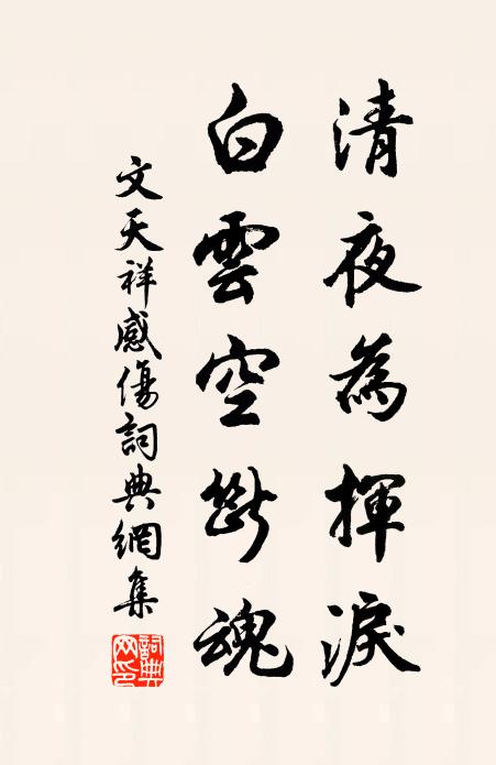 文天祥清夜为挥泪，白云空断魂书法作品欣赏