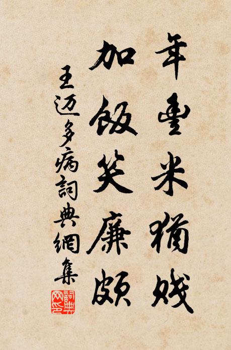 王迈年丰米犹贱，加饭笑廉颇书法作品欣赏