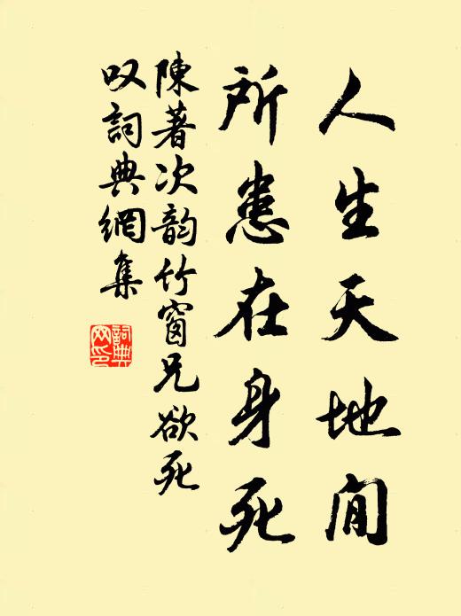 陈著人生天地閒，所患在身死书法作品欣赏